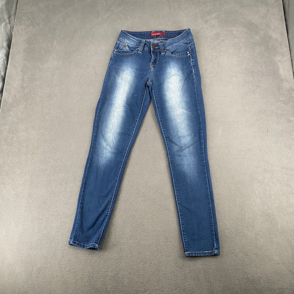 YMI Wanna Betta Butt Skinny Jeans Medium Wash Blue Denim Women Size 3 Short 7245